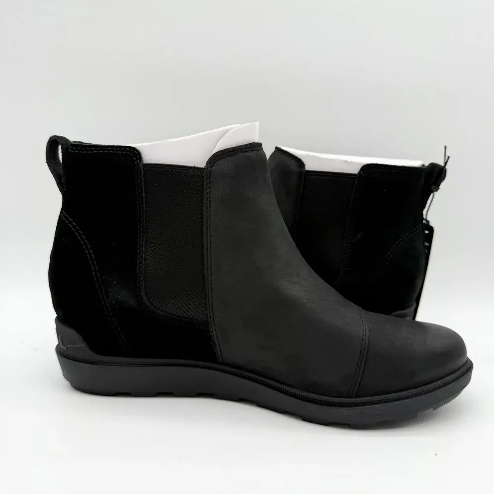 Sorel Womens Evie ll Chelsea Ankle Bootie US 11 EU 42 Black Suede Waterproof NIB